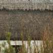 Detail of thatched roof showing scobed ridge; 10 Uachdar, Benbecula.
