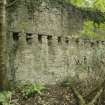 Interior. Wall of building to north of Malt barn/ tore, view showing joist holes