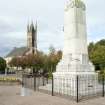 General view of Cenotaph and Munro Free Church, taken from the south east.