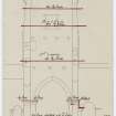 Drawing showing elevations of the tower of Iona Abbey church, and the levels at which plans were made.