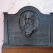 Detail of memorial to The Reverend Patrick Borrowman first minister of the Free church by James Paterson 1900