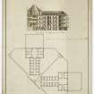 Folio 1. 9. Calton Jail, Bridewell. Ground plan and section
Signed: 'John Baxter'