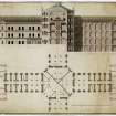 Folio 1. 13. Calton Jail, Bridewell. Plan and section
Signed: 'John Baxter'