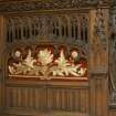 Chancel. Communion table fabric panel on left end.