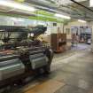 Interior. Ground floor. Frame flat no. 1. View from north west looking towards access doors to Frame Flat no.2. Bentley's of Loughborough 'Bentley Cotton' model, knitting machine, late 20th century (?1980s) on left