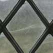 East window. Detail of writing etched on glass. (Image reversed for legibility.) 'July 1871'