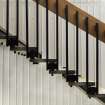 Main staircase. Detail of railings.