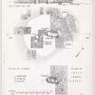 Publication drawing; plan of cairn, plan of cist 1 and lower levels