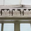 Retail area. Detail of cornice.