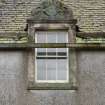 North front, detail of dormer with stone pediment