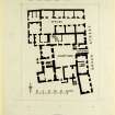 Inked drawing; plan copied from originals of c1840