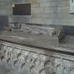 Choir, Marjory Bruce chest tomb, view from south east