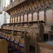 Choir, stalls at west end of south wall, view from north west