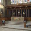 Choir, communion table and reredos, view from west