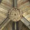 Choir, ceiling, detail of boss (Noah's Ark)