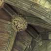 Choir, ceiling, detail of carved boss with vaulting