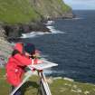 Georgina Brown undertaking plane table survey