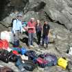 Survey team and equipment landing on Boreray: Strat Halliday, Stuart Murray, Jill Harden, Sarah Wanless.