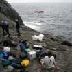 Survey team departing Boreray