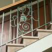 First floor. Secondary stair. Detail of Royal Burgh of Stirling baluster.