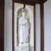 Ground floor. Reception room. View of niche with churchman plastercast.