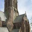 Tower and west transept from north west.