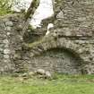 Arched recess on north west wall of castle, view from north west