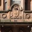 George Street elevation. Detail of Glasgow crest above entrance.