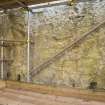 Interior. Second floor. South wall. View from north east showing floor joist holes.