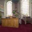 Ceres Parish Church, general view of communion table and pulpit.