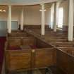 Ceres Parish Church, view showing box pews which house the long communion tables with dividers in situ.