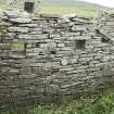 South range, room to west of kiln barn, view from west showing square openings in wall