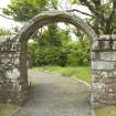 View of archway leading to walled garden
