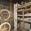 Interior. South drying room situated at north end of east range. View showing cast roundels and lengths of cornice drying out. The Workroom is beyond the wall on the right
