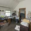 Interior. South range, 1st floor, Upstairs office. View from west