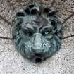 Detail of lion's head spout, Murray Fountain, James Square, Crieff.