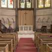 View of chancel showing pulpit, communion table and lecterns