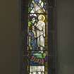 Baptistry, detail of small stained glass window