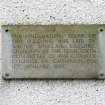 Thurso High School, Ormlie Road. Detail of plaque commemorating the laying of foundation stone by Walter Sinclair Esq. in 1957