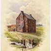 View of the farmhouse, Redhouse, as it might have looked circa 1800.