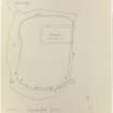 Sketch plan of island in Loch Arkaig showing plan of St Colomba's Chapel.