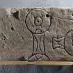 Pictish symbol stone fragment (including scale)