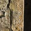 Abercrombie 1 Pictish cross slab, face d (set into left hand side of doorway)