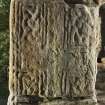 Abercrombie 1 Pictish cross slab, face a (set into left hand side of doorway)
