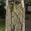 Abercrombie 2 Pictish cross slab fragment, face b (set into left hand side of doorway)