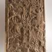Pictish cross slab, view of front face (including scale)