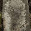 Grave slab (1701), detail of inscription