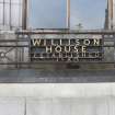 Detail of 'Willison House' signage.
