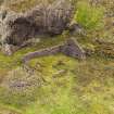 Oblique aerial view of engine house associated with An Toll Mar Luaty and An Lub Chlear quarries