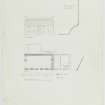 Mull, Erray House.
Survey drawing; plan of ground floor, SE elevation and profile of entrance doorway.